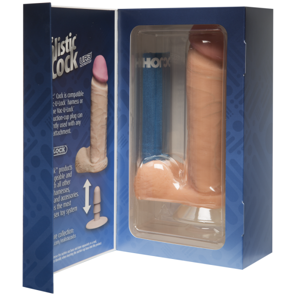 купить Фаллоимитатор Doc Johnson The Realistic Cock 8 inch White - ULTRASKYN, Vack-U-Lock, диаметр 5,1см
