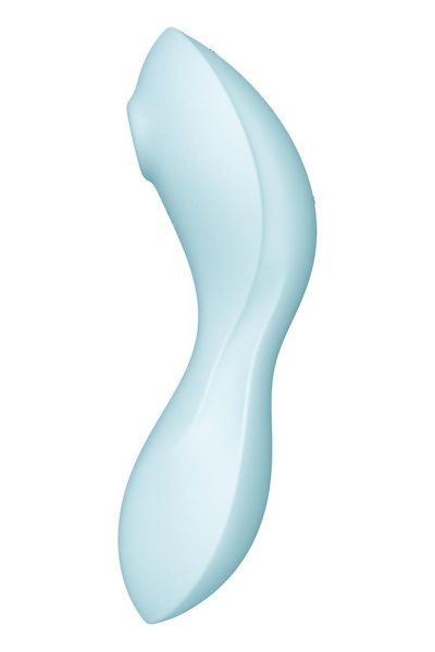 купити Вакуумний смарт-стимулятор із вібрацією Satisfyer Curvy Trinity 5 (Blue), керування зі смартфона