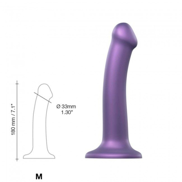купить Насадка для страпона Strap-On-Me Mono Density Dildo Violet M, диам. 3,3см, однослойный силикон