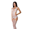 фото Бодистокинг Passion BS066 white, комбинезон, имитация чулок и пояса
