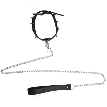 фото Ошейник с шипами и поводком Art of Sex - Collar Spikes and Leash  || фото Нашийник з шипами та повідцем Art of Sex - Collar Spikes and Leash 