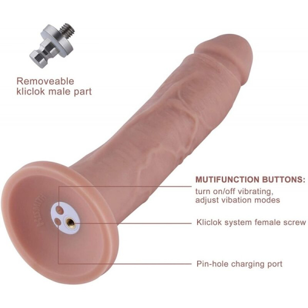 купить Фаллоимитатор 10.2″ с вибрацией для секс-машин Hismith Silicone Dildo with Vibe, съемный коннектор