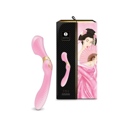 фото Вибромассажер Shunga Zoa Light Pink, двусторонний  || фото Вібромасажер Shunga Zoa Light Pink, двосторонній 