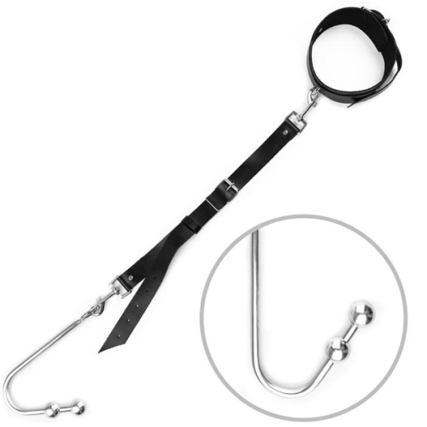 купить Анальный крюк 3 с ошейником из натуральной кожи Art of Sex - Anal hook, Черный