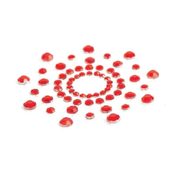 купить Пэстис из кристаллов Bijoux Indiscrets - Mimi Red, украшение на грудь