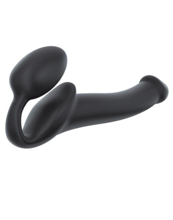 фото Безремневой страпон Strap-On-Me Black M, полностью регулируемый, диаметр 3,3см  || фото Безремневий страпон Strap-On-Me Black M, повністю регульований, діаметр 3,3см 