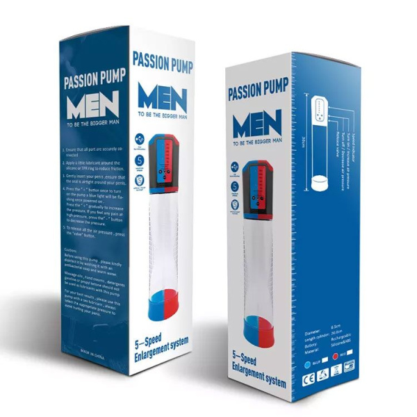 купить Автоматическая вакуумная помпа Men Powerup Passion Enlargement system Red, перезаряжаемая, 5 режимов