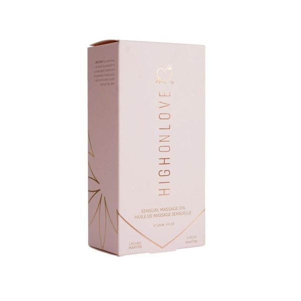 купить Массажное масло HighOnLove Massage Oil - Lychee Martini (120 мл) с маслом семян конопли
