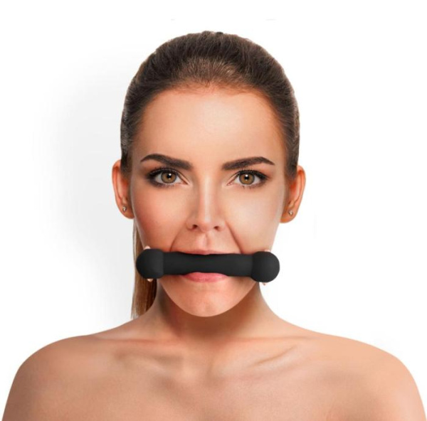 купить Кляп Палка, силикон и натуральная кожа, Art of Sex - Gag Stick Silicon, Черный