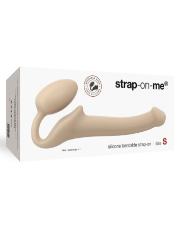 фото Безремневой страпон Strap-On-Me Flesh S, полностью регулируемый, диаметр 2,7см  || фото Безремневий страпон Strap-On-Me Flesh S, повністю регульований, діаметр 2,7см 