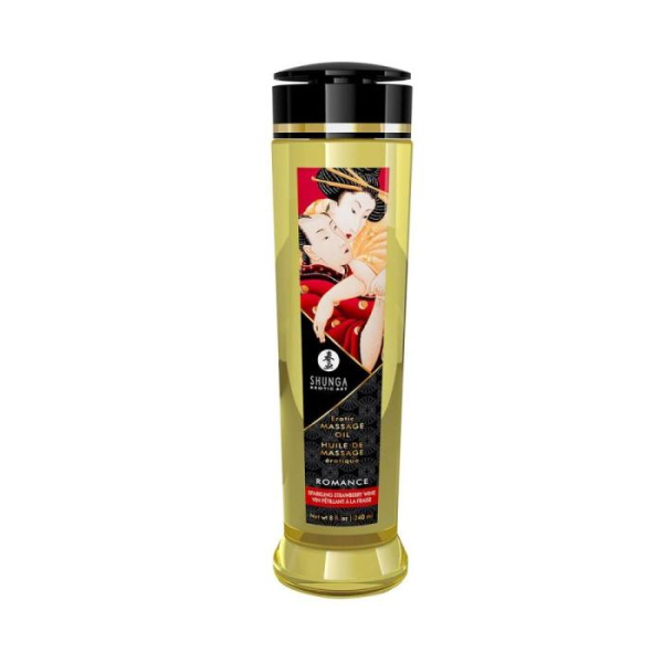 купить Массажное масло Shunga Romance - Sparkling Strawberry Wine (240 мл) натуральное увлажняющее