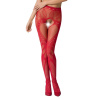 фото Эротические колготки-бодистокинг Passion S007 red, красивые ажурные колготки с вырезом