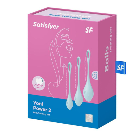 фото Набор йони бусин Satisfyer Yoni Power 2 Light Blue, диаметр 2-2,5-3см, вес 22-44-73гр  || фото Набір йоні намистин Satisfyer Yoni Power 2 Light Blue, диаметр 2-2,5-3см, вес 22-44-73гр 