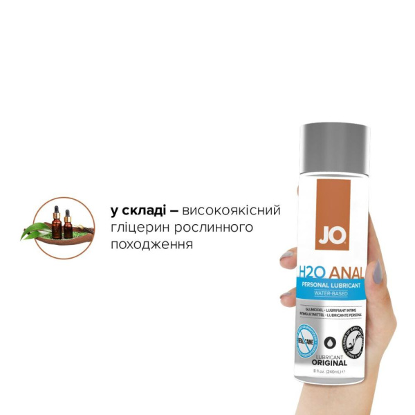 купить Анальная смазка System JO ANAL H2O - ORIGINAL (240 мл) на водной основе, растительный глицерин