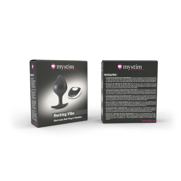 купить Силиконовая анальная пробка Mystim Rocking Vibe с вибрацией и пультом для электростимулятора, 3,7 см