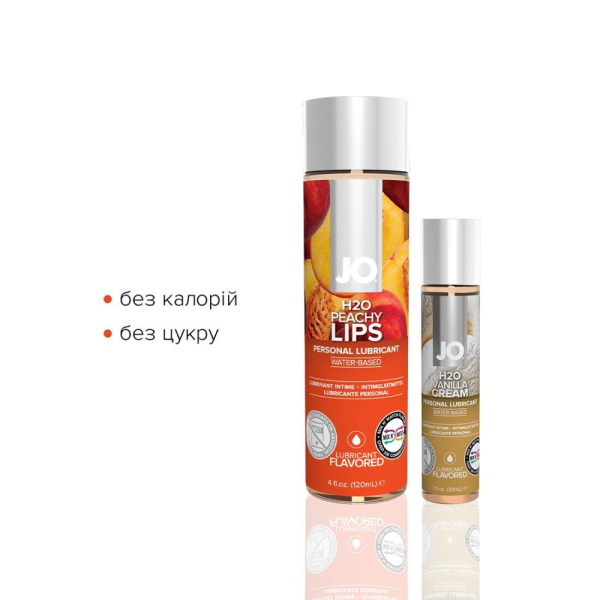 купити Комплект смакових лубрикантів System JO GWP — Peaches & Cream — Peachy Lips 120 мл & H2O Vanilla 30