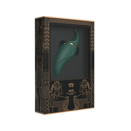 фото Вибратор 2в1 с язычком Zalo — Hero Jewel Green, кристалл Swarovski  || фото Вібратор 2в1 з язичком Zalo — Hero Jewel Green, кристал Swarovski 