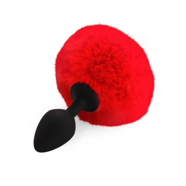 купить Силиконовая анальная пробка М Art of Sex - Silicone Butt plug Rabbit Tail, Красный