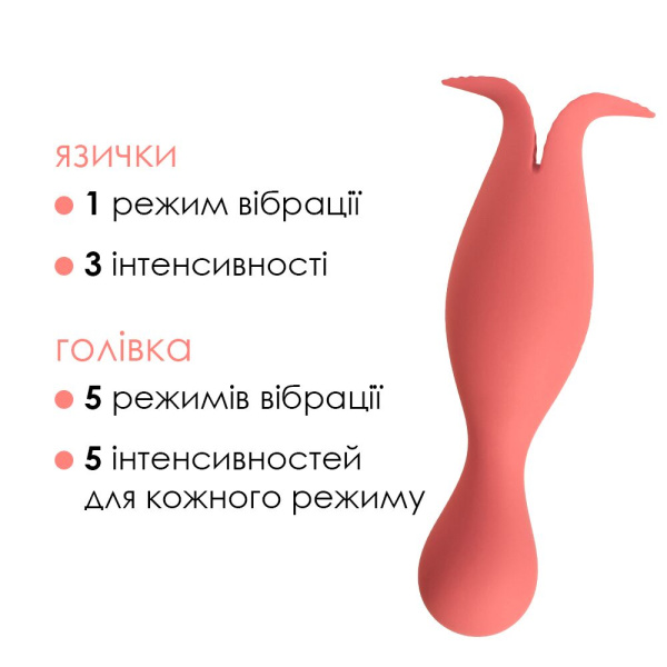 купити Подвійний вібратор точки G із язичками для клітора Svakom Siren Coral