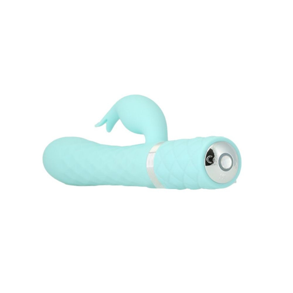 купить Роскошный кролик с ротацией и вибрацией Pillow Talk Lively, Teal, кристалл Сваровски, тройной отрост
