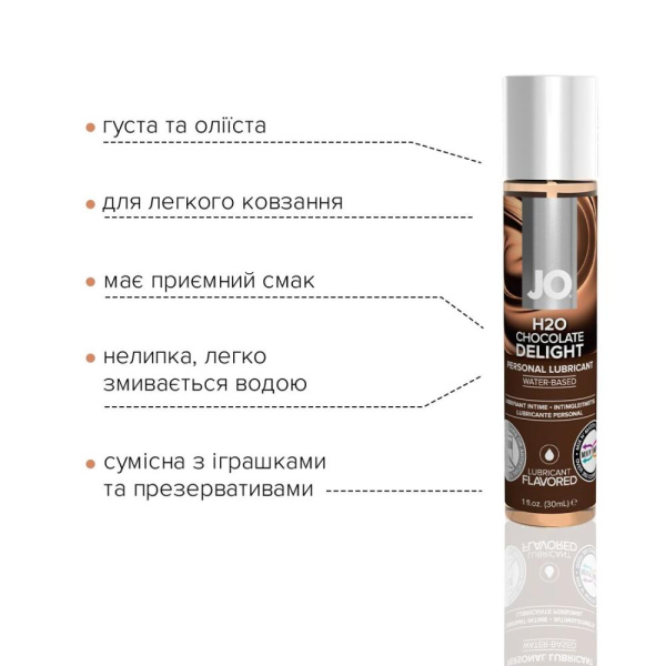 купить Смазка на водной основе System JO H2O — Chocolate Delight (30 мл) без сахара, растительный глицерин
