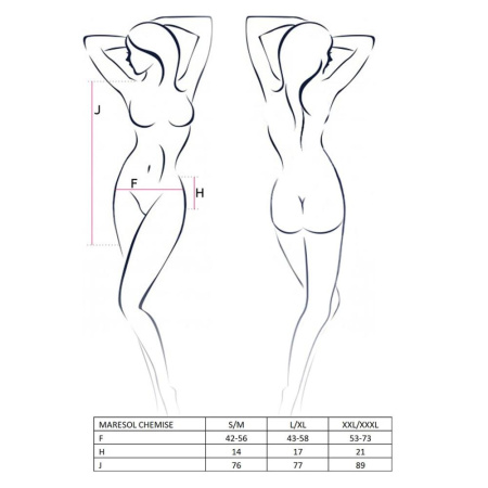 фото Прозрачная сорочка с открытой спиной MARESOL CHEMISE black L/XL - Passion, трусики  || фото Прозора сорочка з відкритою спиною MARESOL CHEMISE black L/XL - Passion, трусики 