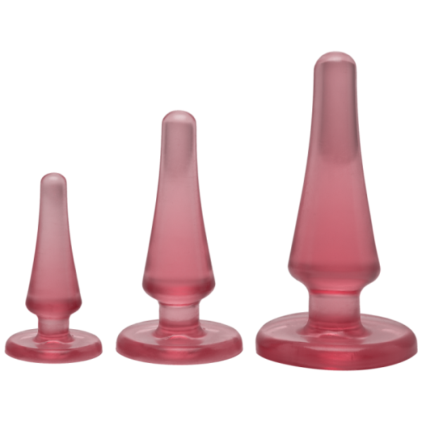 купить Набор анальных пробок Doc Johnson Crystal Jellies - Pink, макс. диаметр 2см - 3см - 4см