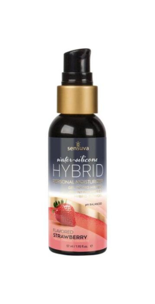 купить Смазка водно-силиконовая Sensuva Hybrid Strawberry (57 мл) без сахара, можно для оральных ласк