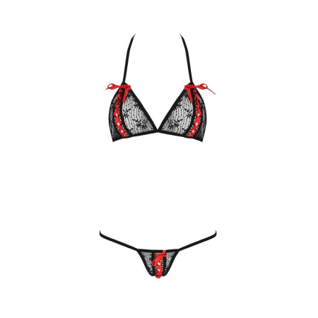 фото Комплект белья MELISSA BIKINI black XXL/XXXL - Passion: лиф со шнуровкой и трусики стринги  || фото Комплект білизни MELISSA BIKINI black XXL/XXXL - Passion: ліф зі шнурівкою і трусики стрінги 