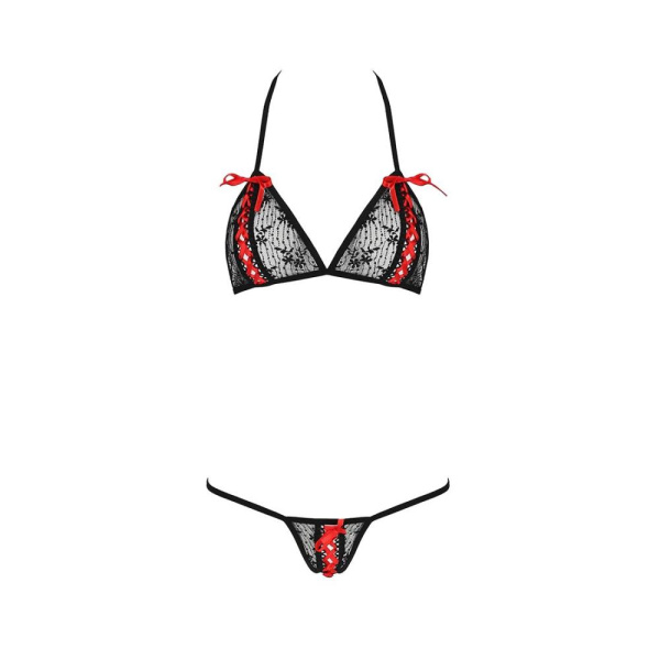 купить Комплект белья MELISSA BIKINI black XXL/XXXL - Passion: лиф со шнуровкой и трусики стринги