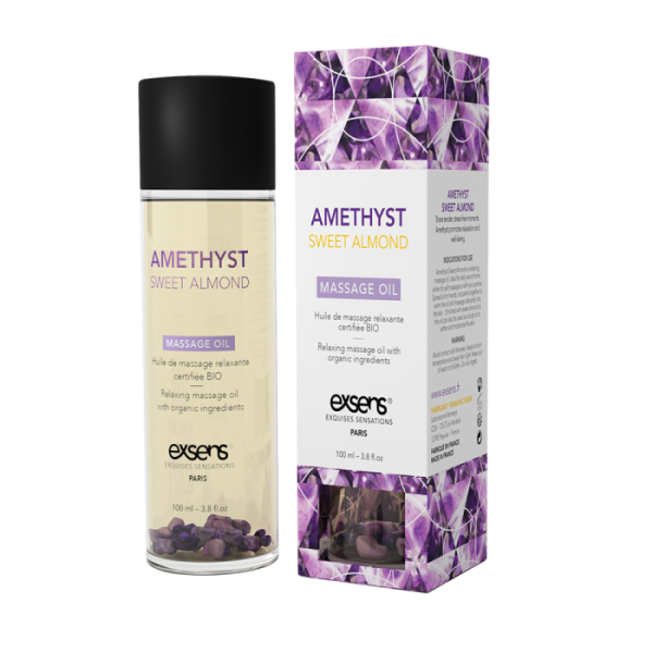 купить Массажное масло EXSENS Amethyst Sweet Almond (расслабляющее с аметистом) 100мл, натуральное