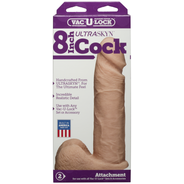 купить Фаллоимитатор Doc Johnson Vac-U-Lock - 8 Inch ULTRASKYN Cock White, диаметр 5,1см