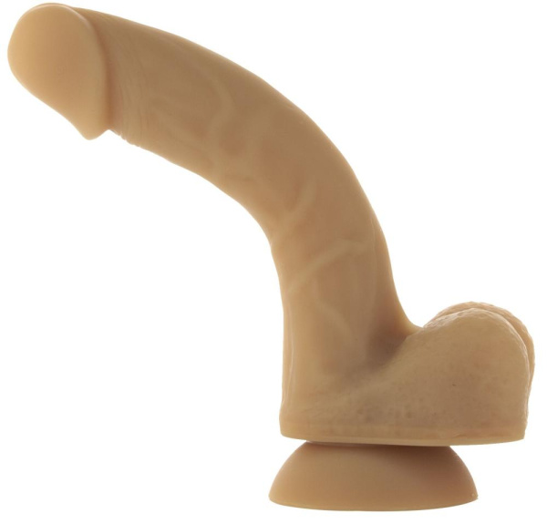 купить Гибкий фаллоимитатор на присоске ADDICTION — ANDREW 8″ Silicone Dong — Caramel, вибропуля в подарок