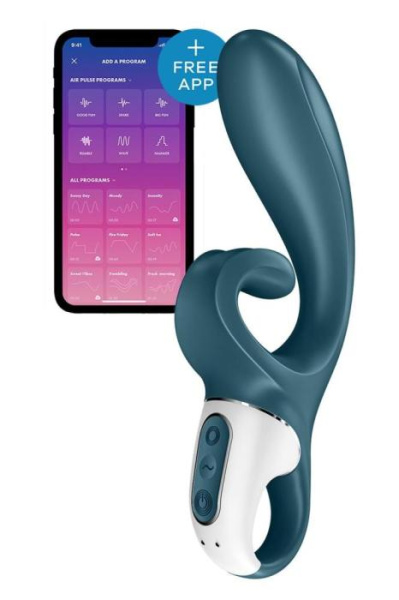 купить Смарт вибратор кролик Satisfyer Hug Me Bluegrey, 2 мотора, диаметр 4,2см, широкая клиторальная часть