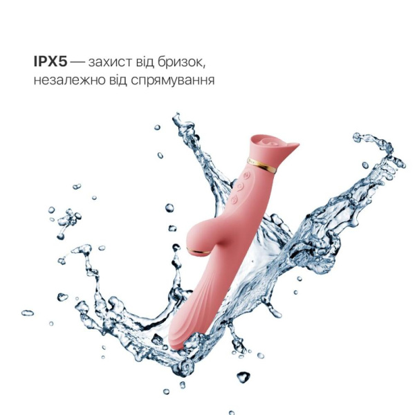 купити Вібратор з підігрівом та вакуумною стимуляцією клітора Zalo - ROSE Vibrator Strawberry Pink