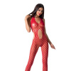фото Бодистокинг Passion BS065 red, комбинезон, крупная сетка