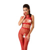 фото Бодистокинг Passion BS048 red, комбинезон, имитация колгот и открытого топа
