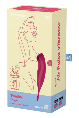 фото Смарт-вибратор для клитора с вакуумной стимуляцией Satisfyer Twirling Pro+ dark red  || фото Смарт-вібратор для клітора з вакуумною стимуляцією Satisfyer Twirling Pro+ dark red 