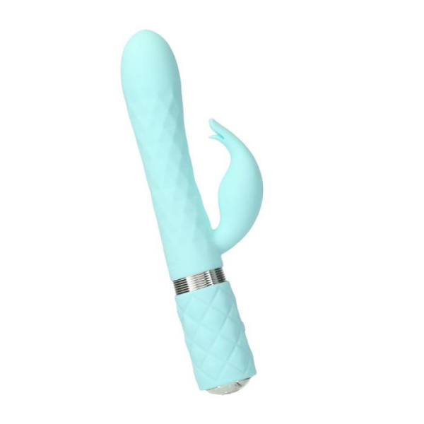 купить Роскошный кролик с ротацией и вибрацией Pillow Talk Lively, Teal, кристалл Сваровски, тройной отрост