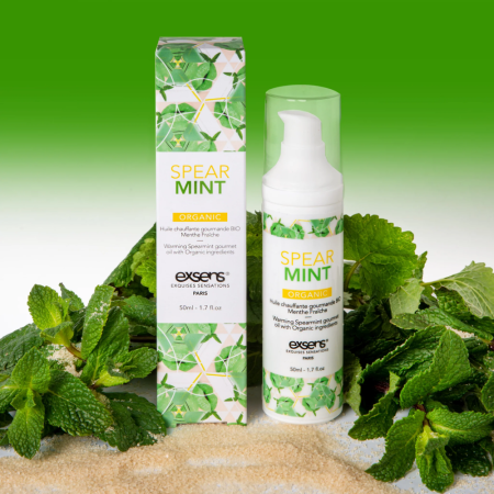 фото Массажное масло EXSENS Organic Spear Mint 50мл разогревающее, без сахара, без парабенов, съедобное  || фото Масажна олія EXSENS Organic Spear Mint 50мл розігріває, без цукру, без парабенів, їстівна 