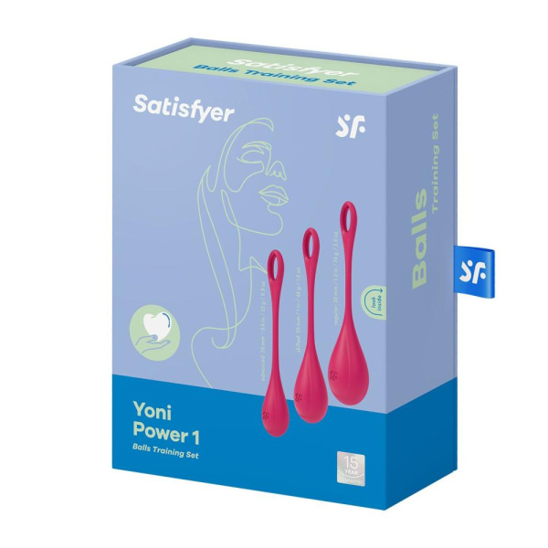 купить Набор йони бусин Satisfyer Yoni Power 1 Red, диаметр 2-2,5-3см, вес 22-46-74гр