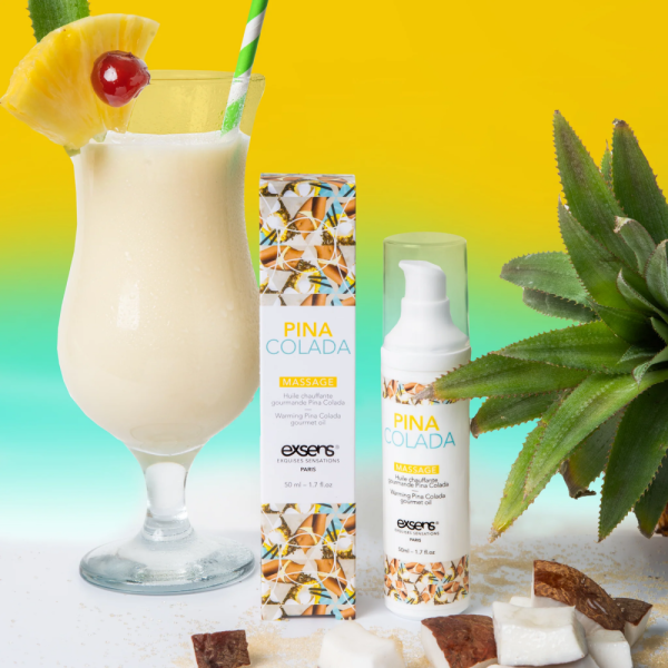 купить Массажное масло EXSENS Pina Colada 50мл разогревающее, без сахара, без парабенов, съедобное