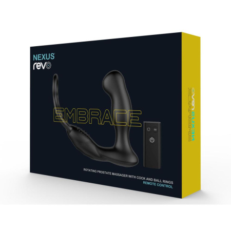 фото Массажер простаты Nexus Revo Embrace с вращающейся головкой и с эрекционным кольцом  || фото Масажер простати Nexus Revo Embrace з головкою, яка обертається та з ерекційним кільцем 
