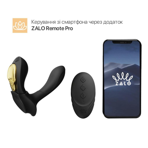 купить Смартвибратор в трусики Zalo — AYA Obsidian Black, насадка и пульт ДУ