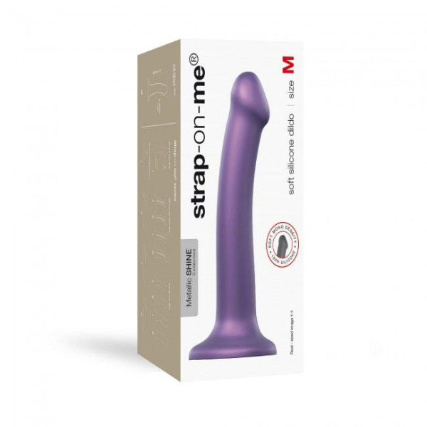купить Насадка для страпона Strap-On-Me Mono Density Dildo Violet M, диам. 3,3см, однослойный силикон