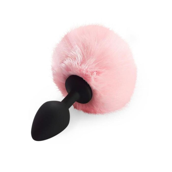 купить Силиконовая анальная пробка М Art of Sex - Silicone Bunny Tails Butt plug, цвет Розовый, диаметр 3,5