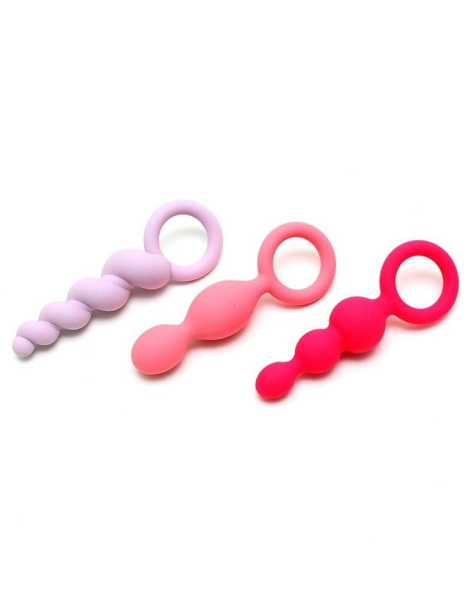 купить Набор анальных игрушек Satisfyer Plugs colored (set of 3) - Booty Call, макс. диаметр 3 см