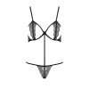 фото Комплект белья QUENTRIS BIKINI black XXL/XXXL - Passion Exclusive, стринги и полуоткрытый лиф  || фото Комплект білизни QUENTRIS BIKINI black XXL/XXXL - Passion Exclusive, стрінги і напіввідкритий ліф 