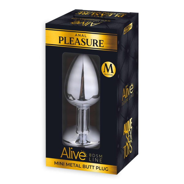 купить Металлическая анальная пробка с кристаллом Alive Mini Metal Butt Plug Red M