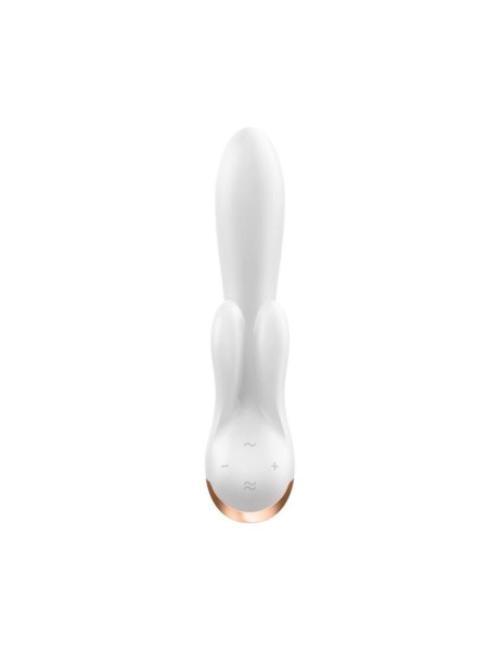 купить Смарт вибратор кролик с двойным отростком Satisfyer Double Flex White